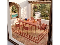 (x3) stalen tuinstoelen met armleuningen - terracotta - afbeelding 1 van  7