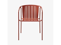 (x3) stalen tuinstoelen met armleuningen - terracotta - afbeelding 4 van  7