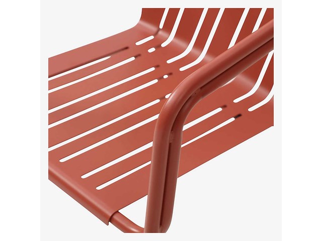 (x3) stalen tuinstoelen met armleuningen - terracotta - afbeelding 6 van  7