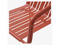 (x3) stalen tuinstoelen met armleuningen - terracotta - afbeelding 6 van  7