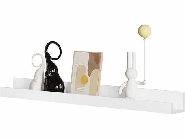 (x3) wandplank 100 cm lang gebruikt om fotomagazine-afbeelding op te hangen, wit - afbeelding 1 van  6