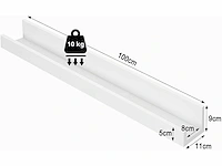 (x3) wandplank 100 cm lang gebruikt om fotomagazine-afbeelding op te hangen, wit - afbeelding 2 van  6