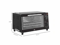 (x4) 9 l miniatuur elektrische oven, 750 w, vrijstaand - afbeelding 3 van  4