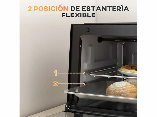 (x4) 9 l miniatuur elektrische oven, 750 w, vrijstaand - afbeelding 4 van  4