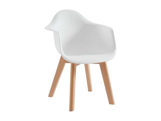 (x4) kinderstoelen met armleuningen van polypropyleen en beuk - wit - afbeelding 5 van  10