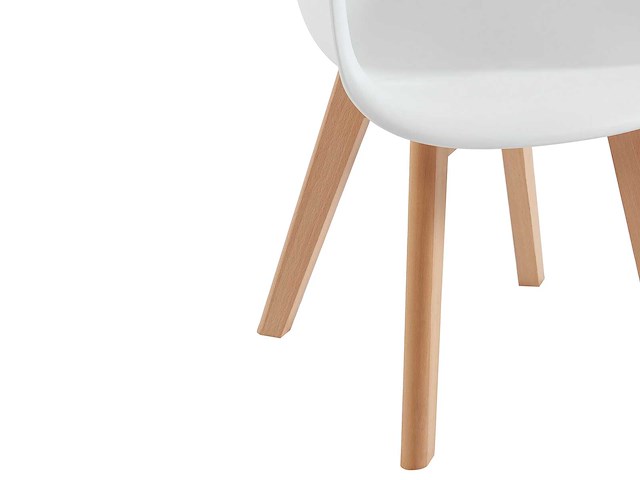 (x4) kinderstoelen met armleuningen van polypropyleen en beuk - wit - afbeelding 7 van  10