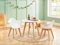 (x4) kinderstoelen met armleuningen van polypropyleen en beuk - wit - afbeelding 9 van  10