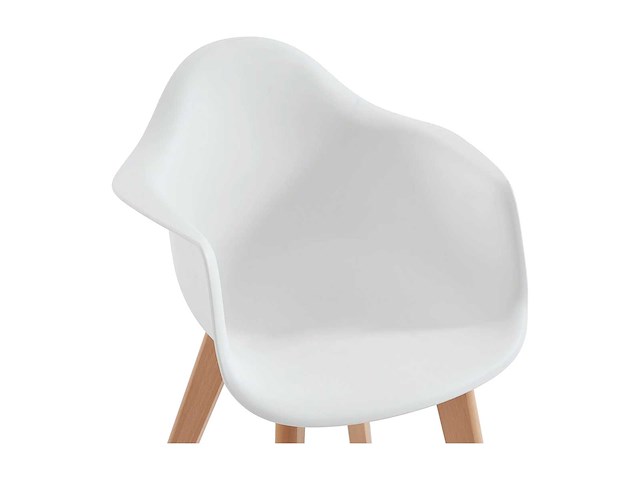 (x4) kinderstoelen met armleuningen van polypropyleen en beuk - wit - afbeelding 6 van  10