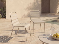 (x4) metalen stapelbare tuinstoelen - beige - afbeelding 1 van  4