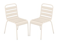 (x4) metalen stapelbare tuinstoelen - beige - afbeelding 2 van  4