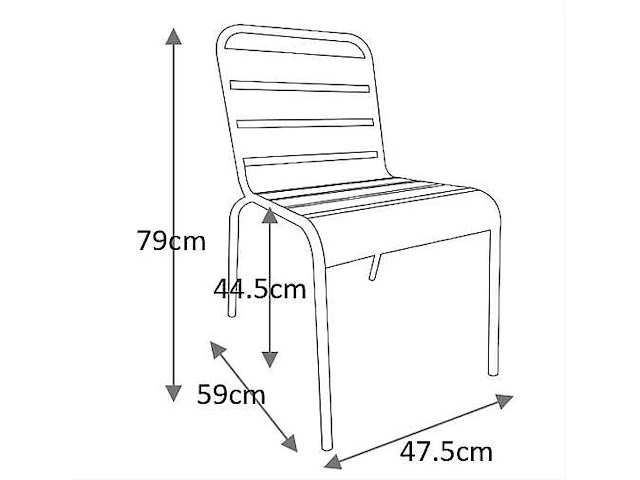 (x4) metalen stapelbare tuinstoelen - beige - afbeelding 4 van  4