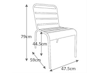 (x4) metalen stapelbare tuinstoelen - beige - afbeelding 4 van  4
