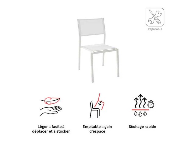 (x4) nateriale lyra beta stoel wit - afbeelding 3 van  6