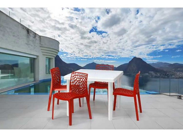 (x5) grand soleil grafik stoel in geïnjecteerde hars - (rood x 3 - zwart x 2) - afbeelding 1 van  5
