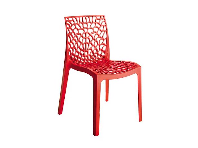 (x5) grand soleil grafik stoel in geïnjecteerde hars - (rood x 3 - zwart x 2) - afbeelding 2 van  5