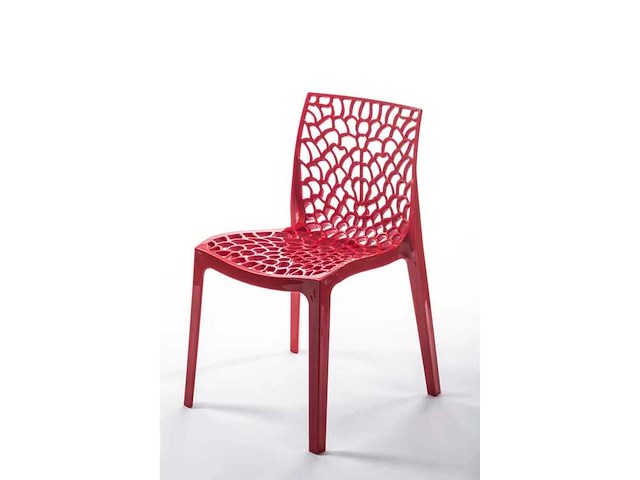 (x5) grand soleil grafik stoel in geïnjecteerde hars - (rood x 3 - zwart x 2) - afbeelding 3 van  5