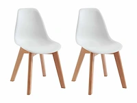 (x6) kinderstoelen van polypropyleen en beuk - wit - afbeelding 2 van  7