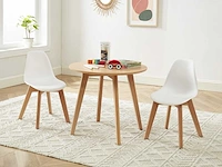 (x6) kinderstoelen van polypropyleen en beuk - wit - afbeelding 5 van  7