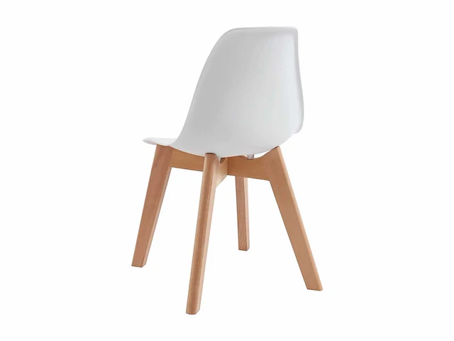 (x6) kinderstoelen van polypropyleen en beuk - wit - afbeelding 6 van  7