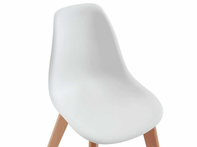 (x6) kinderstoelen van polypropyleen en beuk - wit - afbeelding 7 van  7