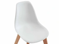 (x6) kinderstoelen van polypropyleen en beuk - wit - afbeelding 7 van  7