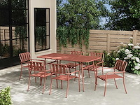(x6) stapelbare metalen tuinfauteuil - terracotta - afbeelding 1 van  4