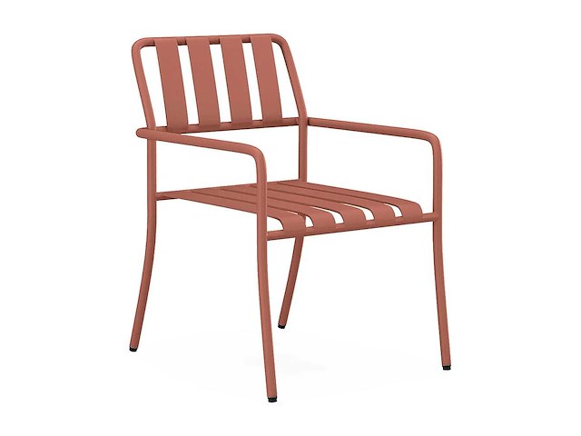 (x6) stapelbare metalen tuinfauteuil - terracotta - afbeelding 5 van  8
