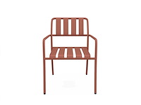 (x6) stapelbare metalen tuinfauteuil - terracotta - afbeelding 3 van  4