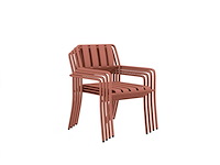 (x6) stapelbare metalen tuinfauteuil - terracotta - afbeelding 7 van  8