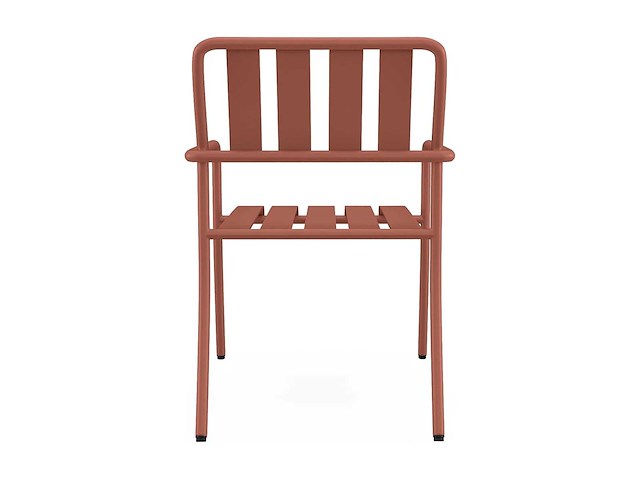 (x6) stapelbare metalen tuinfauteuil - terracotta - afbeelding 4 van  4