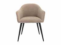 (x6) stoelen - met armleuningen - fluweel & metaal effect - beige - afbeelding 3 van  9