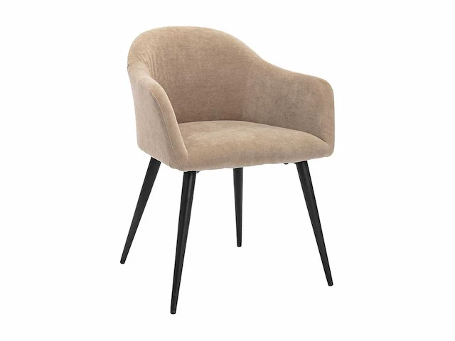 (x6) stoelen - met armleuningen - fluweel & metaal effect - beige - afbeelding 4 van  9