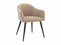 (x6) stoelen - met armleuningen - fluweel & metaal effect - beige - afbeelding 4 van  9