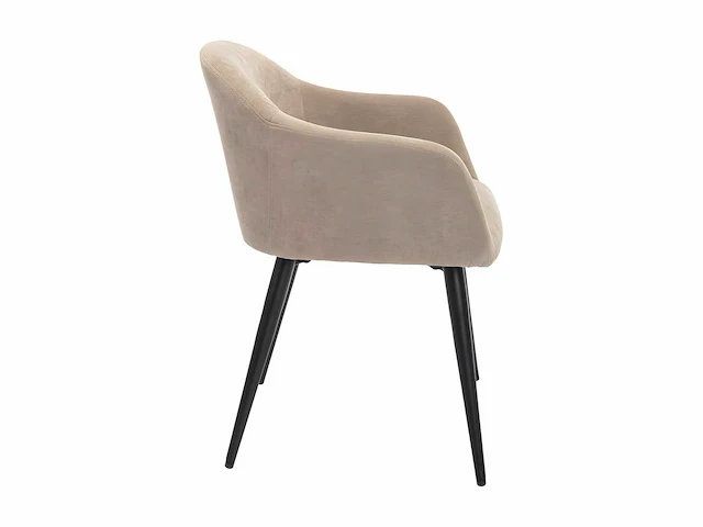 (x6) stoelen - met armleuningen - fluweel & metaal effect - beige - afbeelding 5 van  9