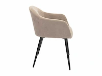 (x6) stoelen - met armleuningen - fluweel & metaal effect - beige - afbeelding 5 van  9
