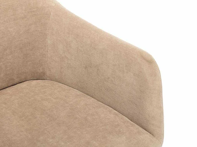 (x6) stoelen - met armleuningen - fluweel & metaal effect - beige - afbeelding 8 van  9