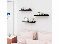 (x6) wandplank, zwevende plank - 50 cm zwart - afbeelding 2 van  2