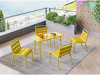 (x7) stapelbare metalen tuinstoelen voor kinderen - mosterdgeel - afbeelding 1 van  6