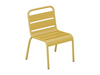 (x7) stapelbare metalen tuinstoelen voor kinderen - mosterdgeel - afbeelding 3 van  6