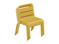(x7) stapelbare metalen tuinstoelen voor kinderen - mosterdgeel - afbeelding 4 van  6
