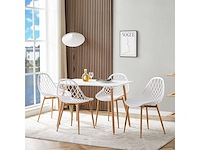 (x8 mix) scandinavische eetstoelen met metalen poten - afbeelding 1 van  3