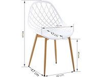 (x8 mix) scandinavische eetstoelen met metalen poten - afbeelding 2 van  3