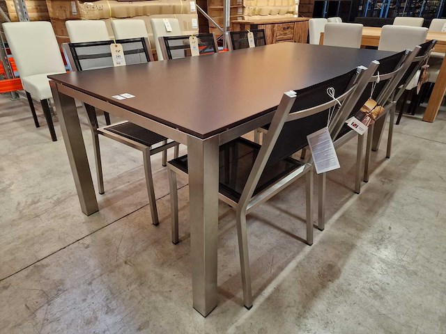 Xclusiv inox tuintafel scorpion 210 x 100cm + hpl blad zwart - afbeelding 1 van  4