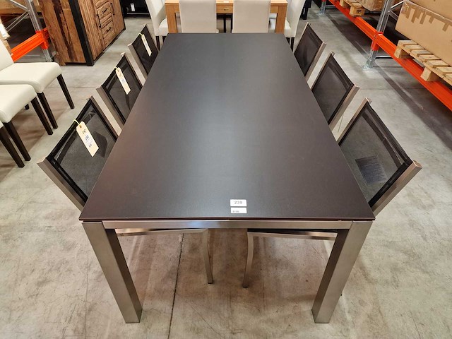 Xclusiv inox tuintafel scorpion 210 x 100cm + hpl blad zwart - afbeelding 3 van  4