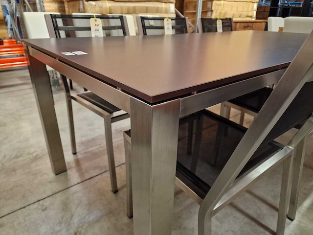 Xclusiv inox tuintafel scorpion 210 x 100cm + hpl blad zwart - afbeelding 4 van  4