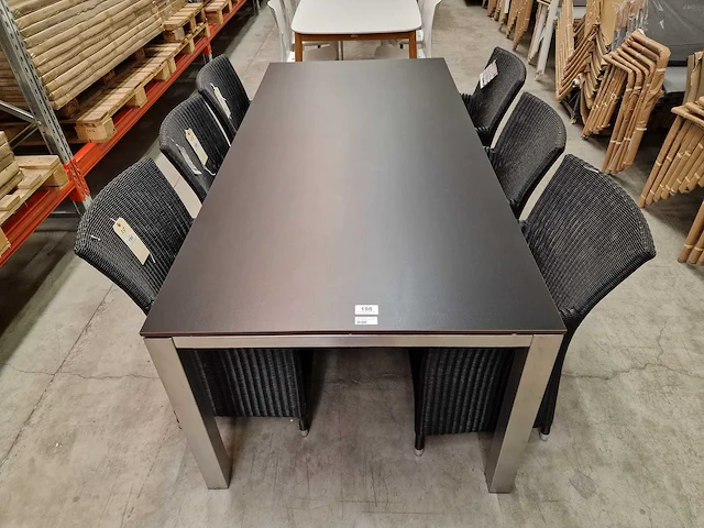 Xclusiv inox tuintafel scorpion 210 x 100cm + hpl blad zwart - afbeelding 3 van  4