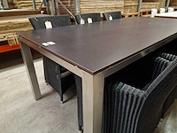 Xclusiv inox tuintafel scorpion 210 x 100cm + hpl blad zwart - afbeelding 4 van  4
