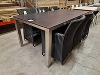 Xclusiv inox tuintafel scorpion 210 x 100cm + hpl blad zwart - afbeelding 2 van  4