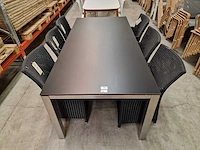 Xclusiv inox tuintafel scorpion 210 x 100cm + hpl blad zwart - afbeelding 3 van  4