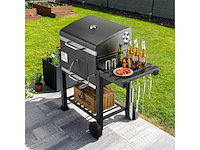 Xl houtskoolgrill, bbq-kar, xl houtskoolgrill met deksel - afbeelding 3 van  10